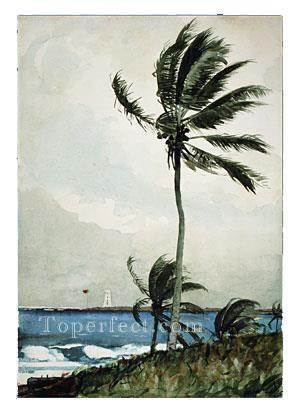 Palm Tree Realism marine painter Winslow Homer Oil Paintings